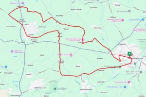 A map of Cycling Labs Route 27 - Cycling in Shakespeare Country
