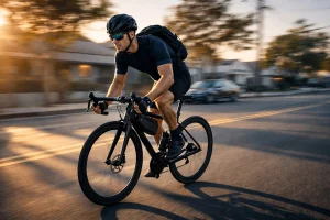 A cyclist on a commute / training ride
