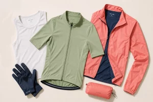 A picture showing the different layers to cycling in spring waether