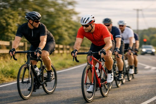 an image showing cyclists rotating to accompnay and article on group riding etiquette
